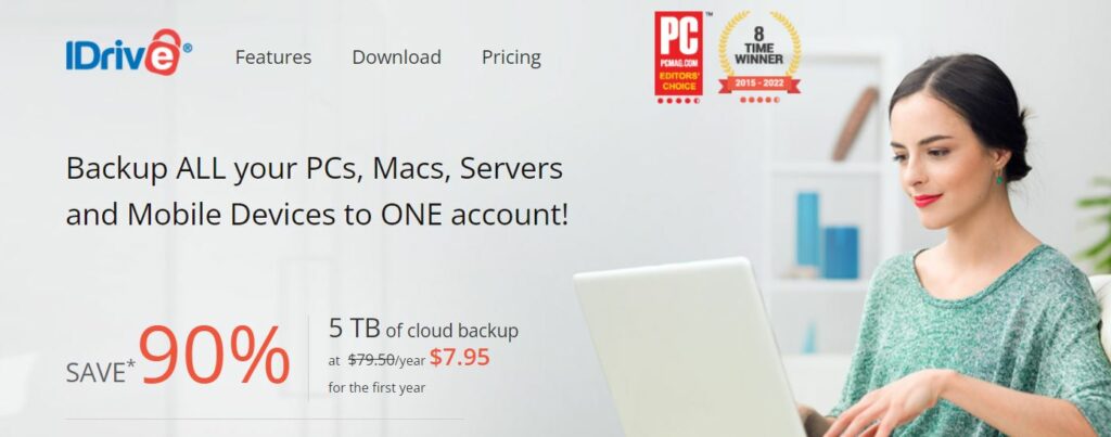 iDrive 5TB cloud Backup at $7.95 only