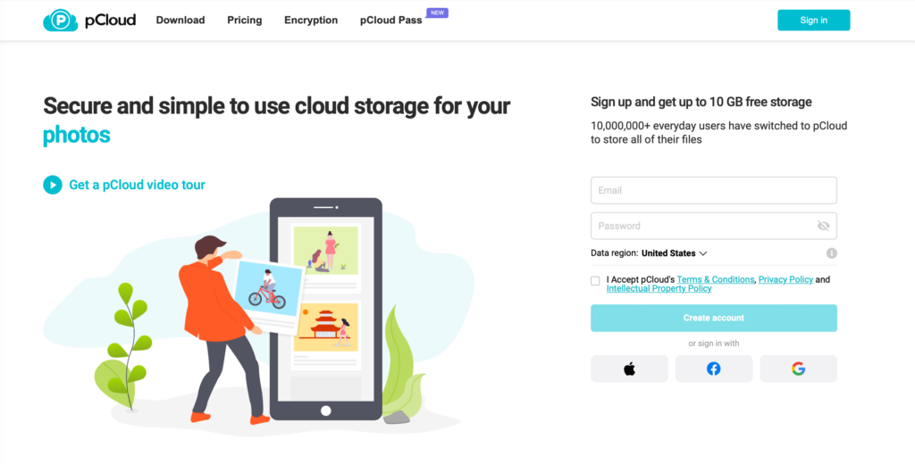 pCloud Home Page