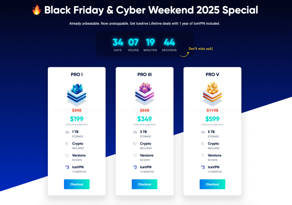 Icedrive Black Friday Pricing 2025